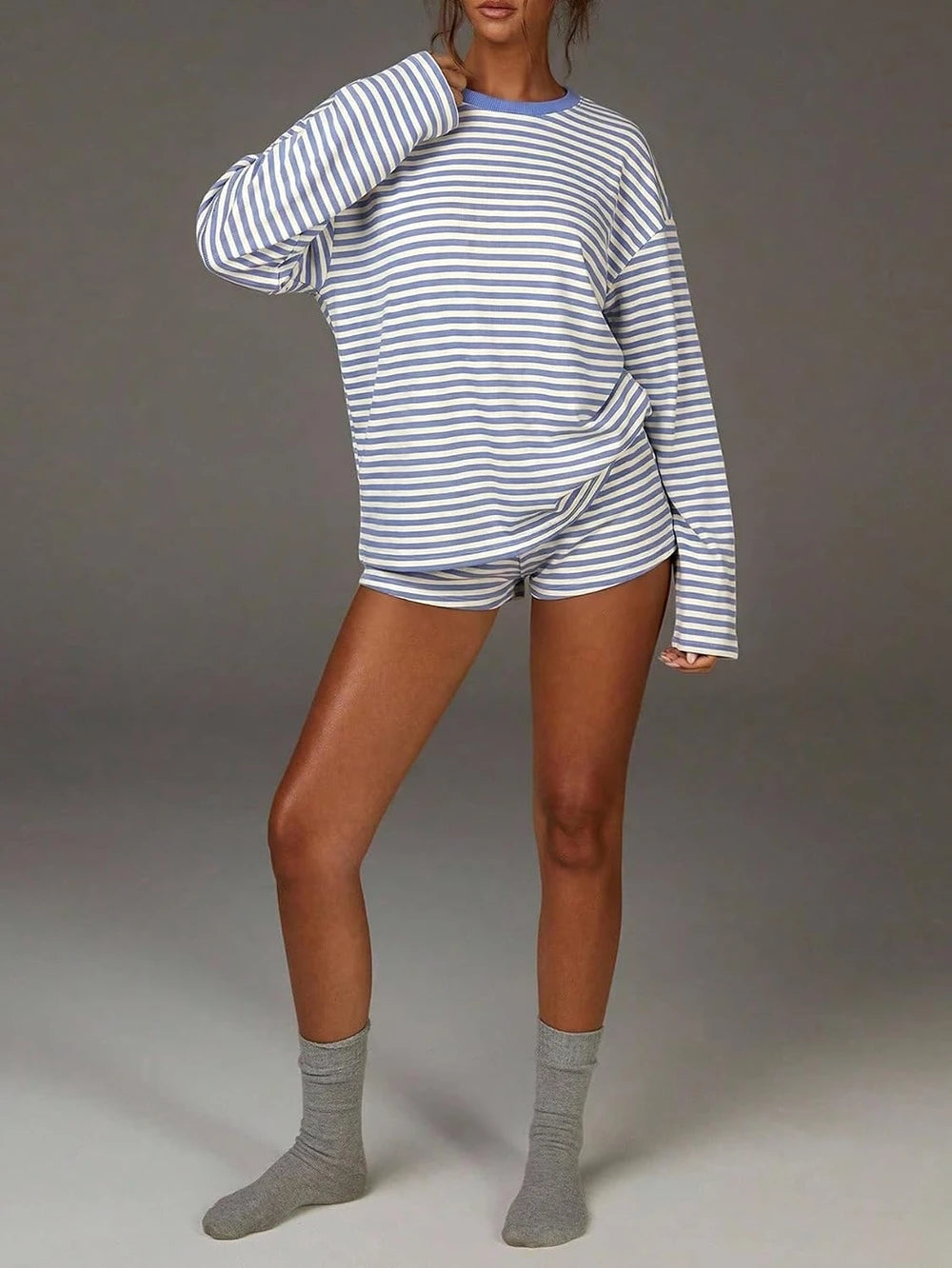 Striped Knit Lounge Set