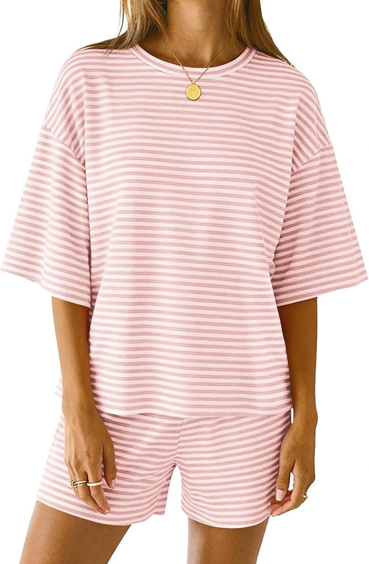 Striped Lounge Pajama Short Set